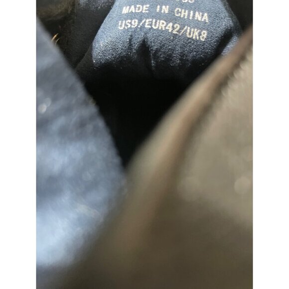 Mens Black Lace-Up Ankle Boots Size 42 With Suede & Canvas Uppers Durable Rubber - Picture 9 of 9